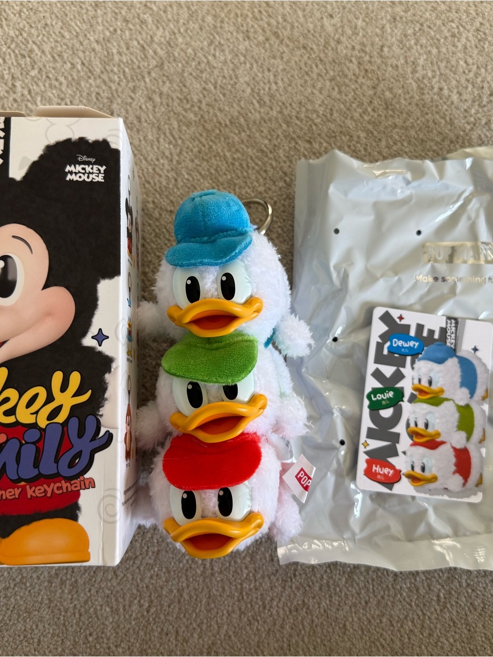 Mickey Family Cute Together Keychain - Huey, Duey and Louie